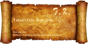 Tandlich Karina névjegykártya